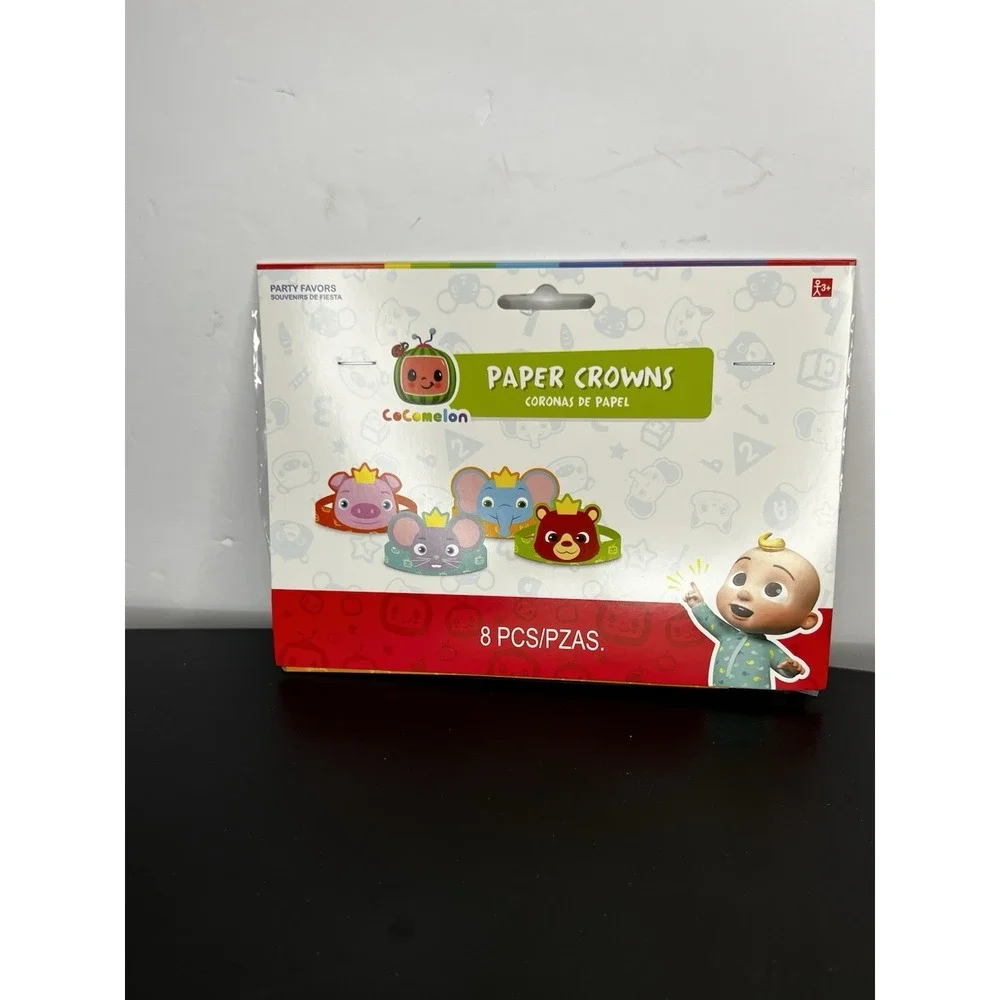 Cocomelon Baby Cute Kids‎ Birthday Party Favor Paper Crowns – 6 Pack